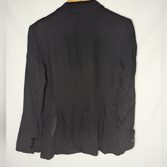 Zara Woman Black Long Sleeve Single Button Blazer Size 6 Wool Blend - Picture 2 of 10